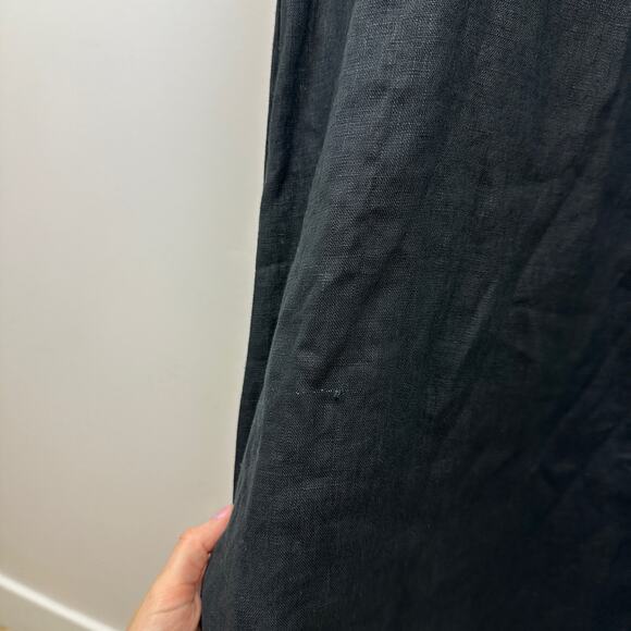 Madewell Sleeveless Wide Leg Jumpsuit 100% Linen Black Pockets Flowy US 12 NWT - Picture 14 of 15